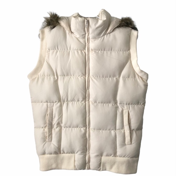 Alfred Sung Pure Cream Vest Fur-lined Vegan S - Picture 1 of 6